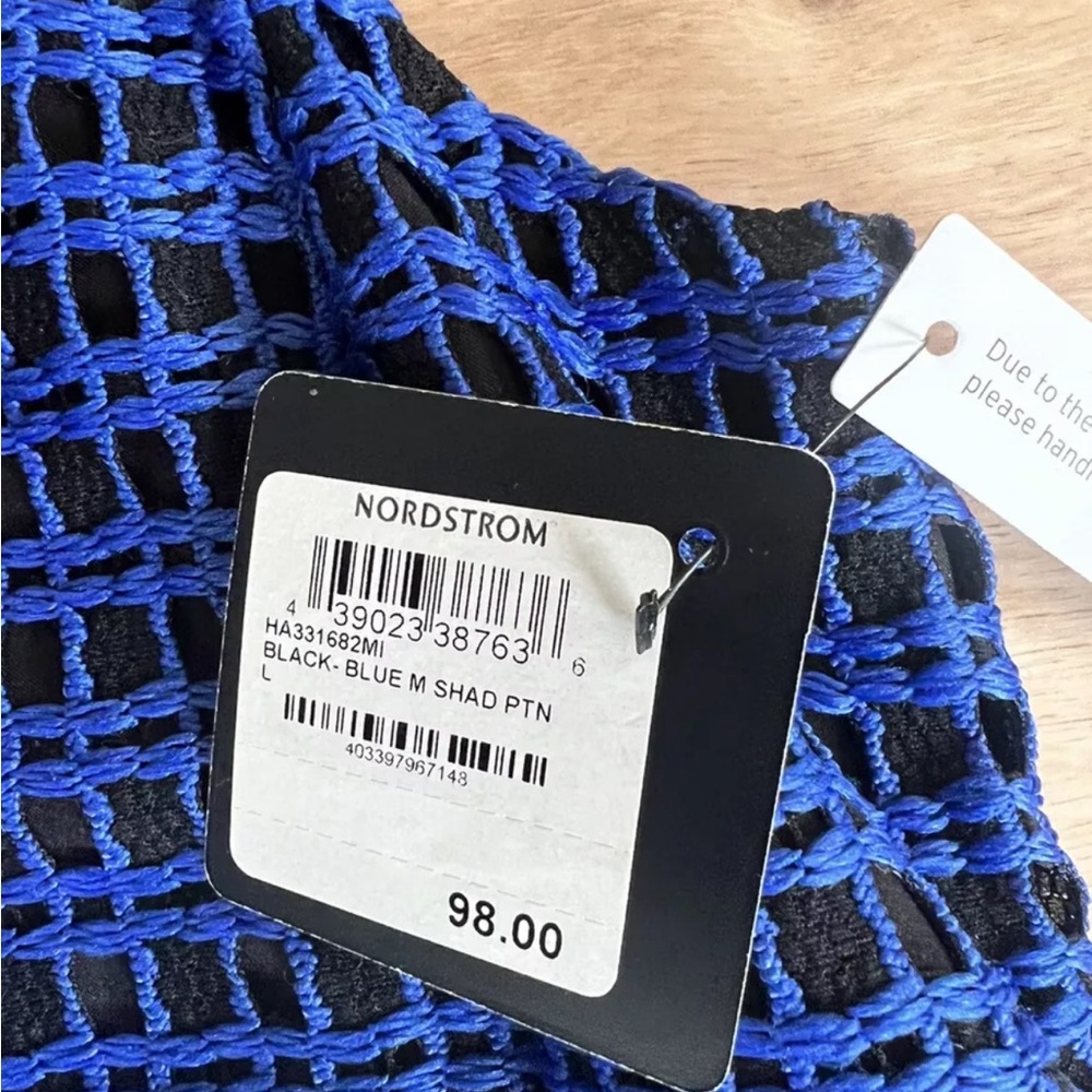 NWT Halogen Women Dress Size L Blue Indigo Black Sleeveless Crew $98 Retail - Picture 2 of 6